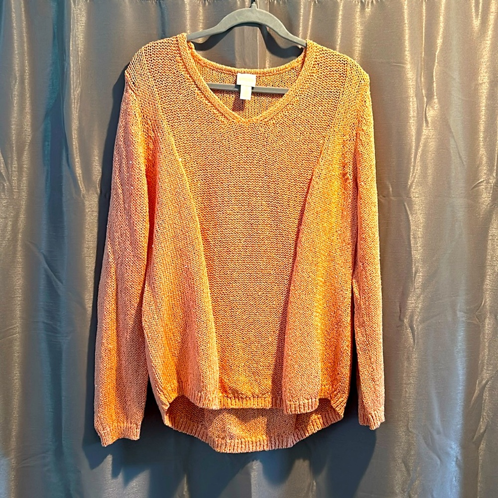 Chico’s size 3 (XL) long sleeve summer sweater.